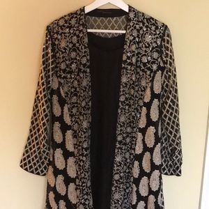 Indian Pakistani Black gown with heavy thread work